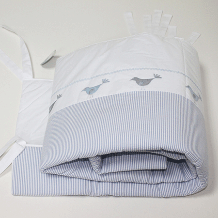 "Птички" Защитный бампер в детскую кроватку.